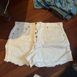 Reformation White Denim Shorts (Dixie High Rise) — Size 26